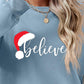 Christmas BELIEVE Graphic Long Sleeve Sweatshirt