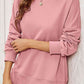Round Neck  Dropped Shoulder Slit Sweatshirt