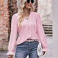 Pretty Purples Eyelet V-Neck Flounce Sleeve Blouse