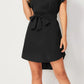 Tied Notched Short Sleeve Dress