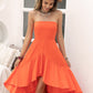 High-Low Ruched Tube Dress