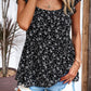 Printed Square Neck Cap Sleeve Blouse