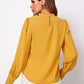 Mock Neck Lantern Sleeve Shirt