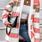 Striped Open Front Longline Cardigan
