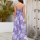 Printed Surplice Spaghetti Strap Dress