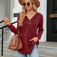 Full Size Long Sleeve Hooded Blouse
