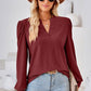 Notched Long Sleeve T-Shirt