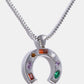 Inlaid Zircon Pendant Stainless Steel Necklace