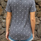 Glitter V-Neck Short Sleeve Tee Shirt