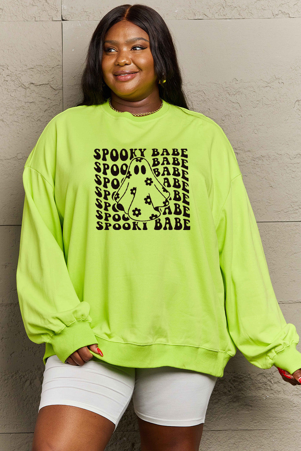 Simply Love Full Size SPOOKY BABE Graphic HALLOWEEN Sweatshirt