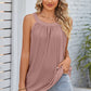 Openwork Round Neck Wide Strap Tank