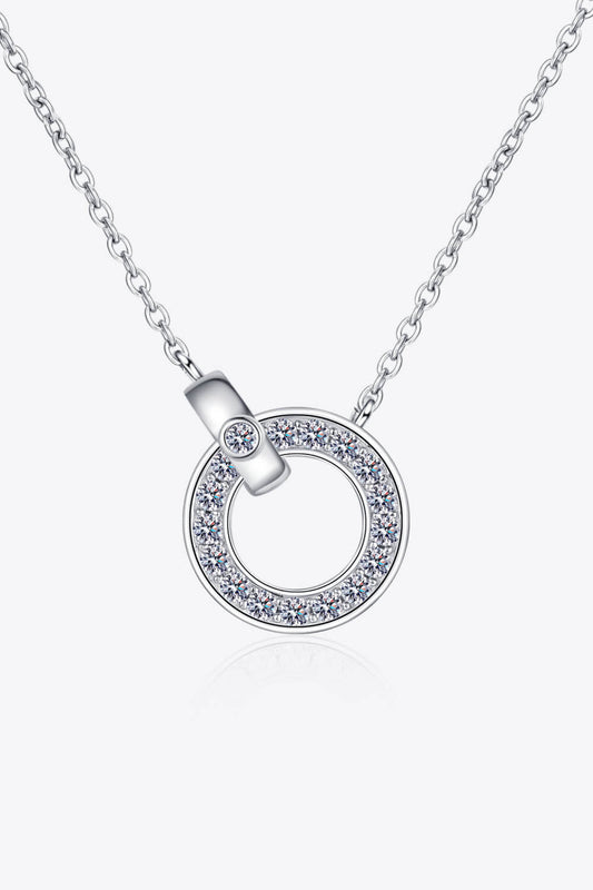 Women's Moissanite Pendant Rhodium-Plated Necklace