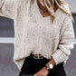 V-Neck Cable-Knit Long Sleeve Sweater