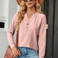 Notched Long Sleeve T-Shirt
