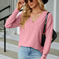 V-Neck Lantern Sleeve T-Shirt