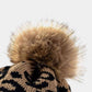BeanieHatz Black Leopard Pom-Pom Cuffed Beanie