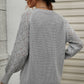 Rib-Knit Plunge Raglan Sleeve Cardigan