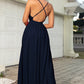 Arlowe Lea Sleeveless Plunge Neck Slit Maxi Dress