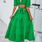 Tie Back Short Sleeve Tiered Dress