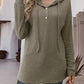 Half Button Up Drawstring Hoodie