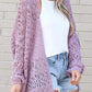 Openwork Open Front Long Sleeve Cardigan