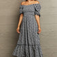 IconicDream Floral Lace-Up Off-Shoulder Midi Dress