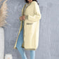 Button Up Contrast Trim Hooded Cardigan