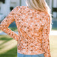 Beauteous Floral Print Round Neck Long Sleeve Tee