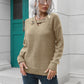 Dropped Shoulder Button Detail Sweater