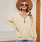 Full Size Half-Zip Dropped Shoulder Sweatshirt
