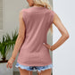 Contrast Full Size V-Neck Eyelet Tank