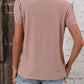 Eyelet V-Neck Petal Sleeve T-Shirt