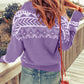 Zip-Up Mock Neck Dropped Shoulder Pullover Sweater