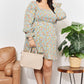 Double Take Floral Smocked Flounce Sleeve Square Neck Dress