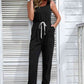 SavannahJayJumpers Two-Tone Drawstring Waist Sleeveless Jogger Jumpsuit