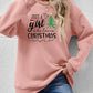Christmas Themed Letter Graphic Round Neck Sweatshirt