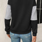 Textured Color Block Round Neck Sweatshirt