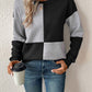 Textured Color Block Round Neck Sweatshirt