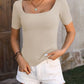 Square Neck Short Sleeve Sweater