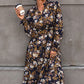 Floral Flounce Sleeve Tiered Dress