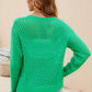 Beauteous Round Neck Openwork Dropped Shoulder Knit Top