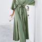 Slit Tied V-Neck Three-Quarter Sleeve Dress