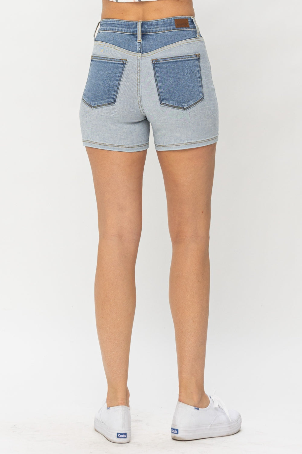 Judy Blue Full Size Color Block Denim Shorts *