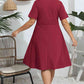 Plus Size Round Neck Openwork Dress