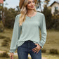 Full Size Round Neck Puff Sleeve Blouse