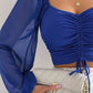 Drawstring Sweetheart Neck Cropped Top