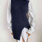 Slit Hem Sweater Vest Dress