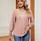 Contrast Flounce Sleeve Blouse