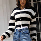 SoComfy Striped Button Up Dropped Shoulder Cardigan