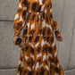 Printed Tied Pocketed Lantern Sleeve Dress